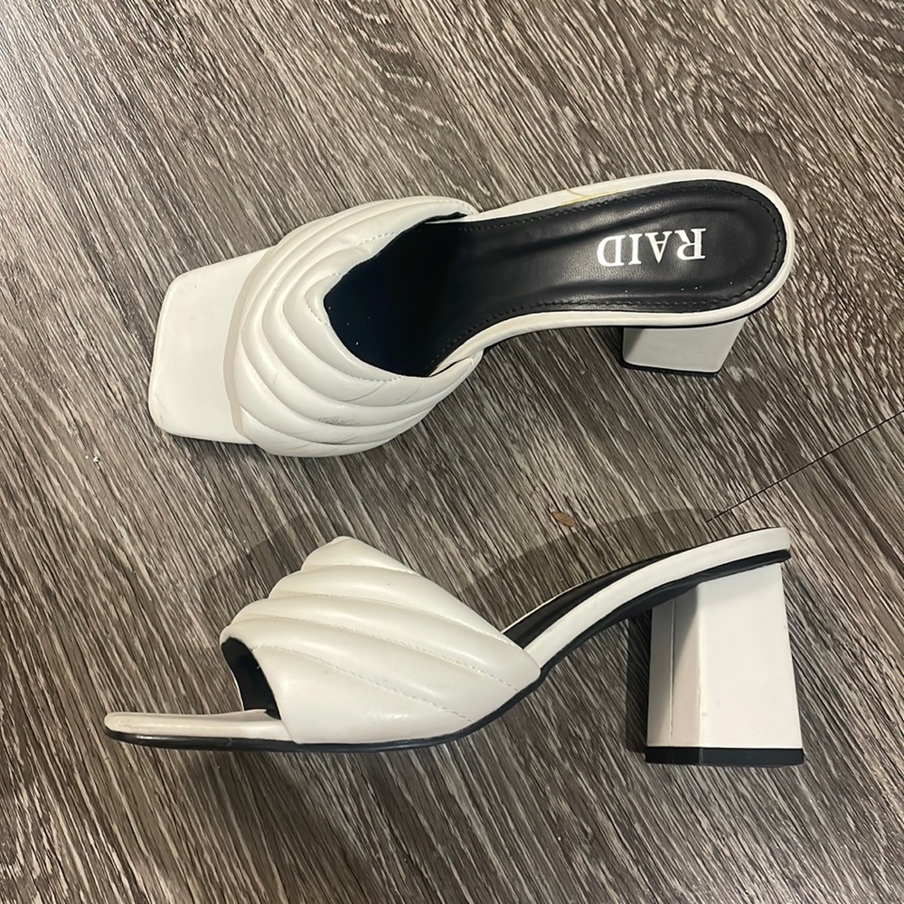 MOVING SALE asos white puff sandals
